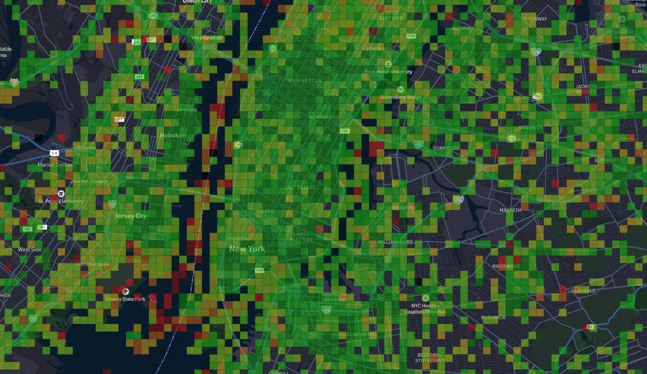 Speed Test Map heat map color mode