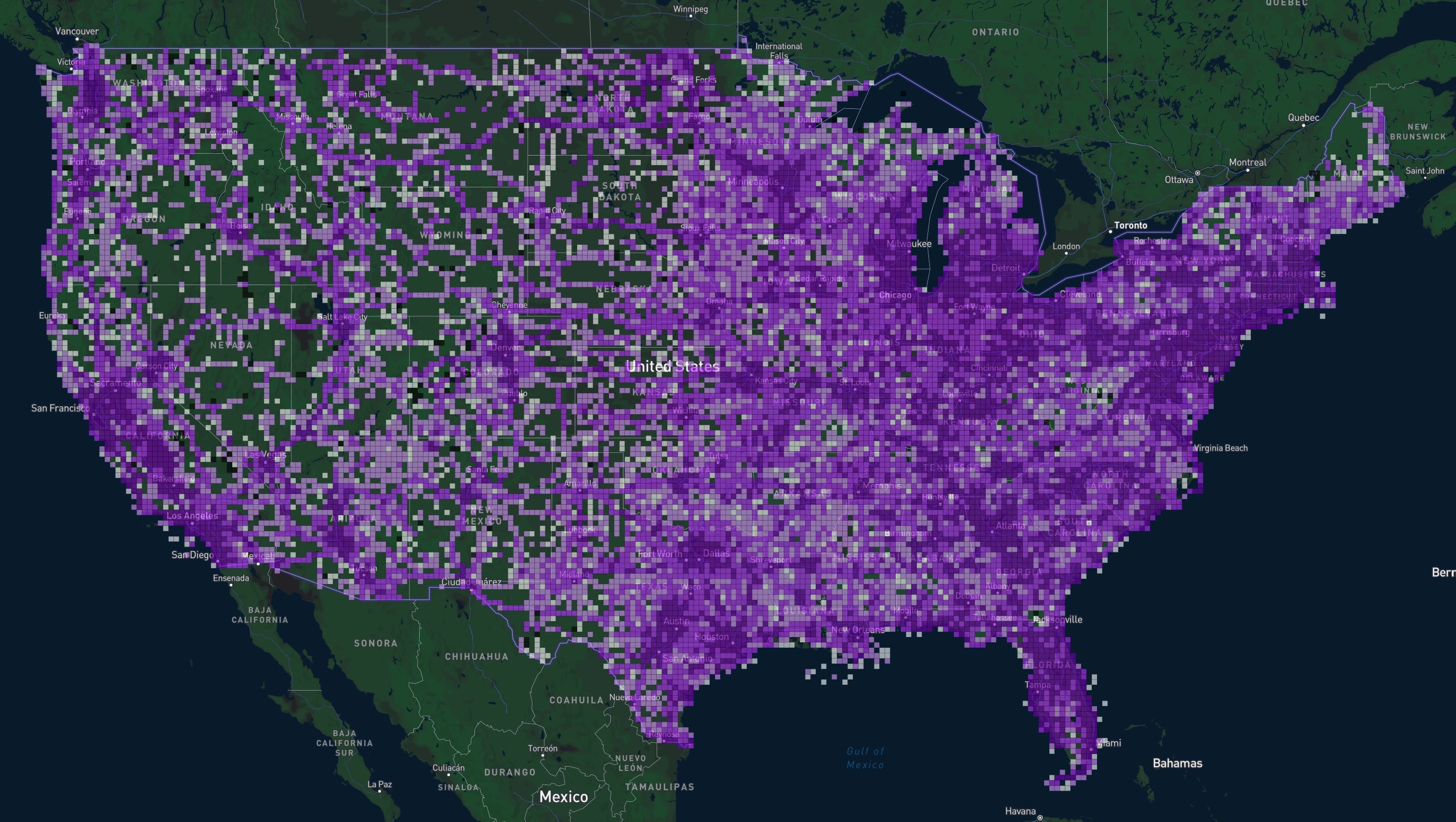 Detailed Speed Test Map view with local performance data